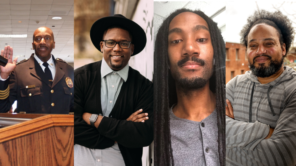 From left to right: Roy Minter, Savannah's chief of police since 2018; Terence Lester, founder and executive director of Love Beyond Walls; Jerald Nuness, case manager at a personal injury law firm; & Dr. Andre Brock, associate professor at Georgia Tech.