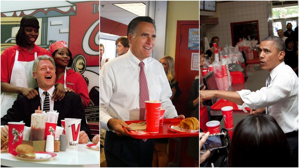 From Left: President Bill Clinton, Former GOP presidential candidate Mitt Romney, President Barack Obama 