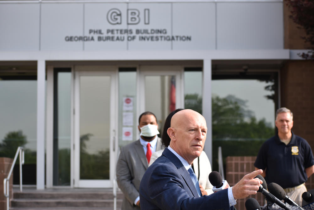 Georgia Bureau of Investigation Director Vic Reynolds speaks at a press conference Friday, May 22.