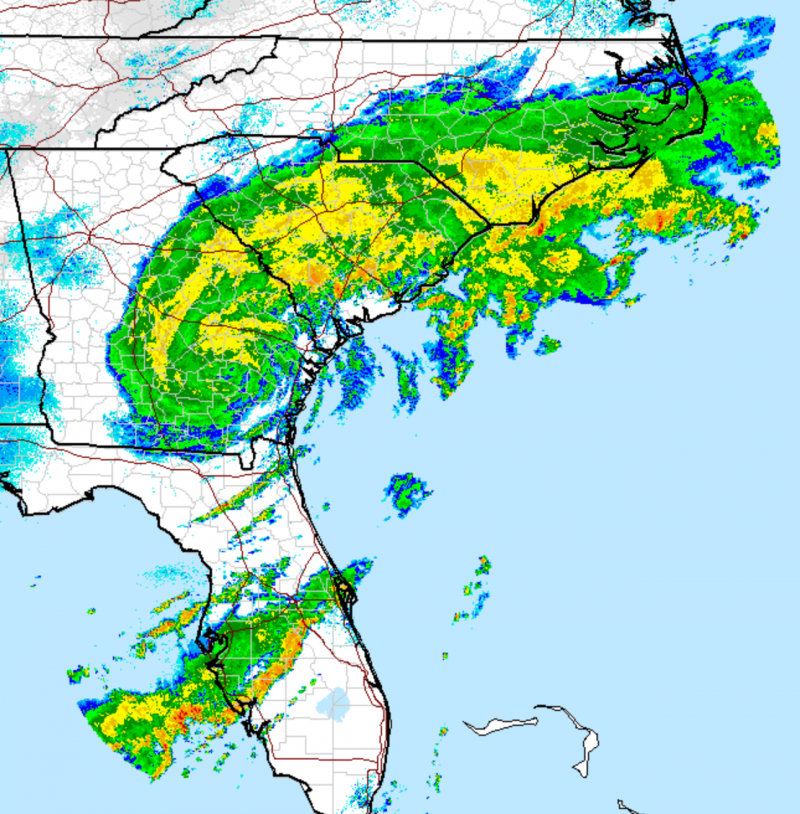 Trajectory of Tropical Storm Hermine.