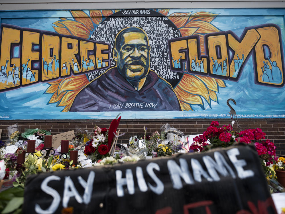 A memorial lives where George Floyd was killed in Minneapolis on May 25 while in police custody.