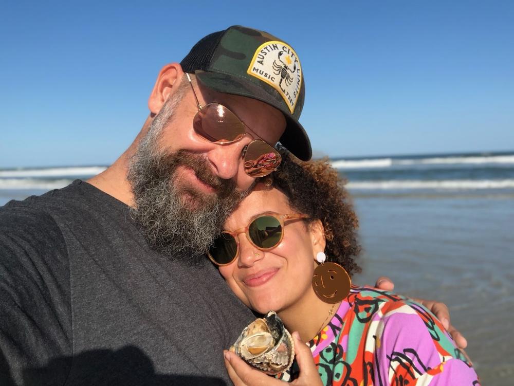 Kate Bernard met her husband, David, a decade ago on a trip to Austin, Texas, and became pregnant in March. These days, she says, she's grateful to be able to do her work for a music nonprofit from home.