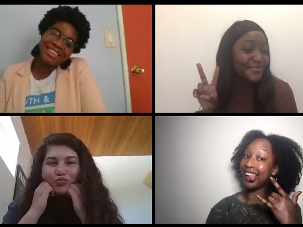 Teenage leaders in the global group Girl Up met for their annual conference via Zoom. NPR interviewed 11 of the attendees. Top row, from left: Salomé Beyer, Rebecca Fairweather, Alliyah Logan and Bethel Kyeza. Middle row, from left: Riya Goel, Nora DiMartino, Aya Alagha and Mofi Onanuga. Bottom row, from left: Vanessa Louis-Jean, Hayat Muse and Rym Badran.