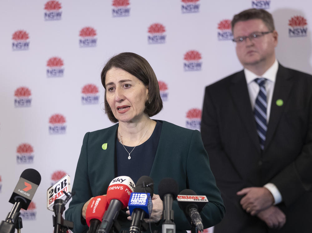 New South Wales Premier Gladys Berejiklian speaks at a news conference in Sydney earlier this week.