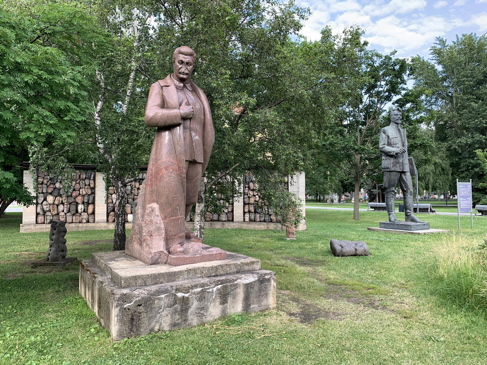 This statue of Soviet leader Josef Stalin is missing its nose.