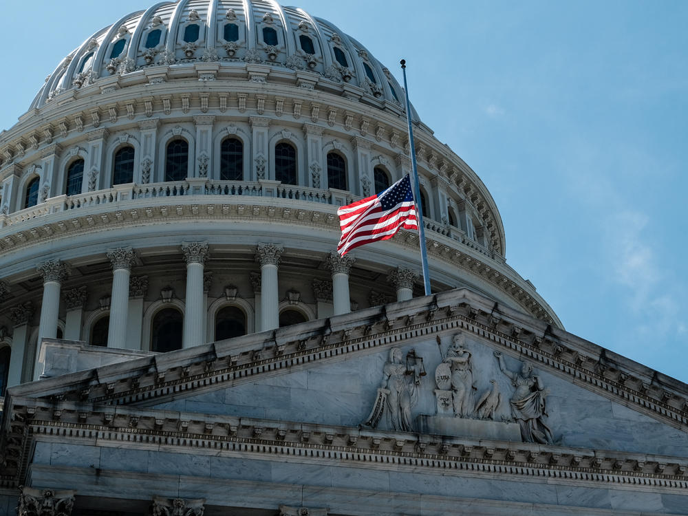 Lawmakers return to the Capitol on Monday. On Saturday, the flag was lowered to half staff to honor the life of Rep. John Lewis, D-Ga., who died late Friday.