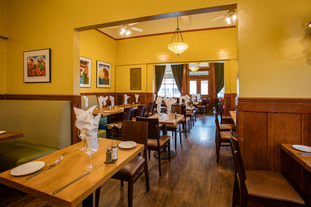 The Girl & The Fig's inside dining room is empty these days.