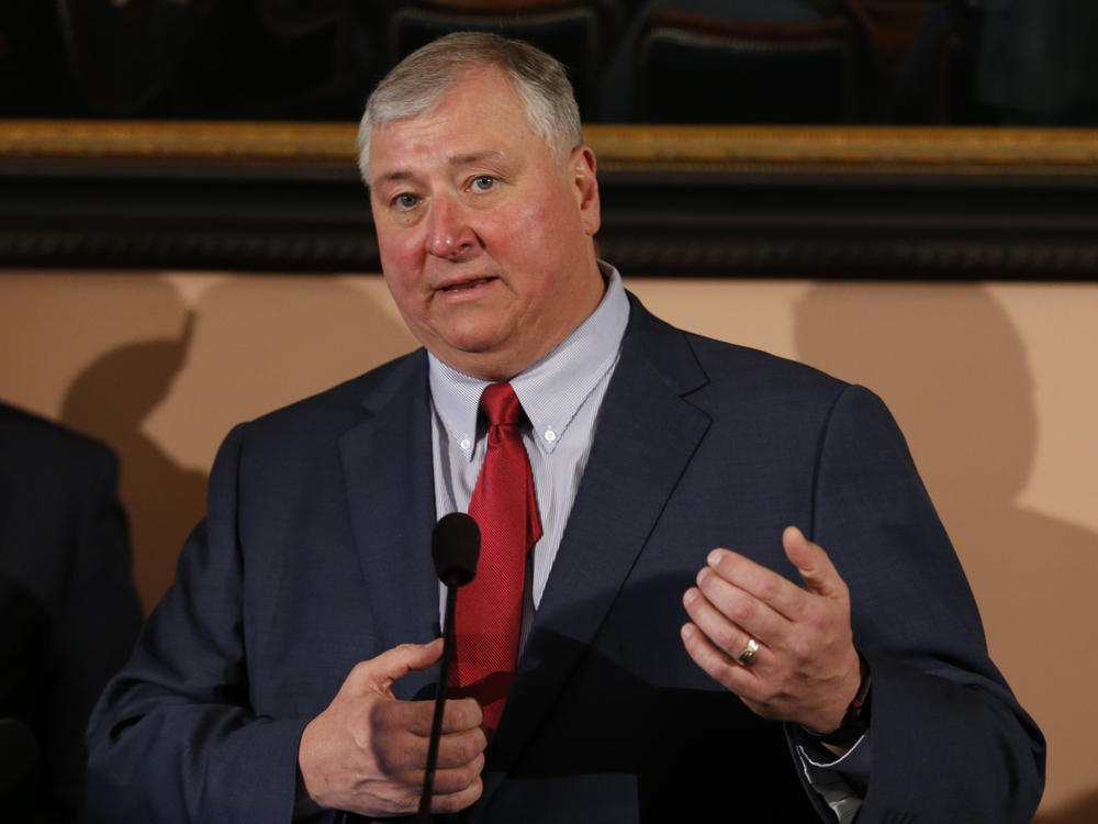 Ohio House Speaker Larry Householder was arrested on Tuesday morning, hours ahead of a planned announcement of a $60 million bribe investigation by federal prosecutors. Householder is seen here in March 2019.