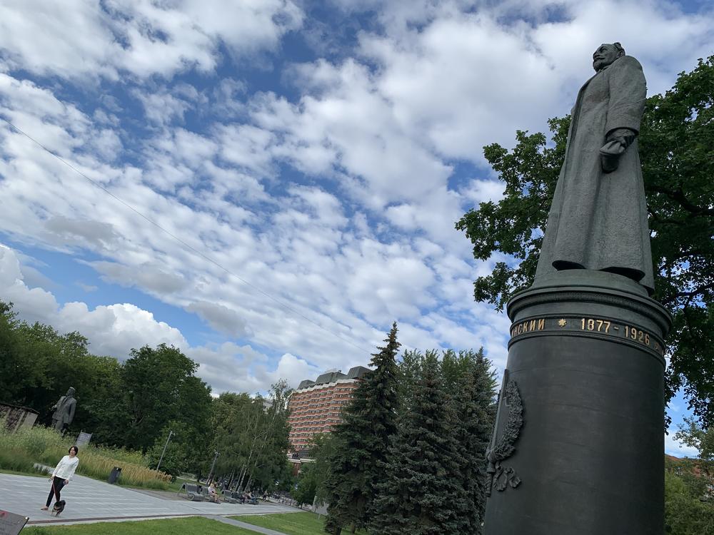 The statue of KGB founder Felix Dzerzhinsky stands in Fallen Monument Park.