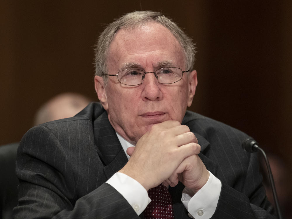 Russell Travers, who was the acting director of National Counterterrorism Center, is shown in an appearance before a Senate committee in 2018. Travers, who was ousted from his position in March of this year, says in an interview with NPR that the center is not being given the resources needed to perform its mission of monitoring and analyzing terrorist threats worldwide.