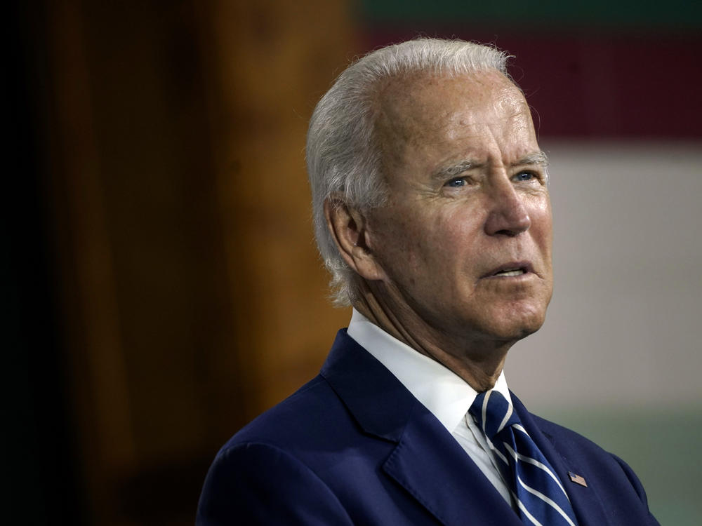 Presumptive Democratic presidential nominee Joe Biden, pictured on Wednesday, has raised questions about whether a senator leading an investigation into him is at the receiving end of a foreign influence operation.