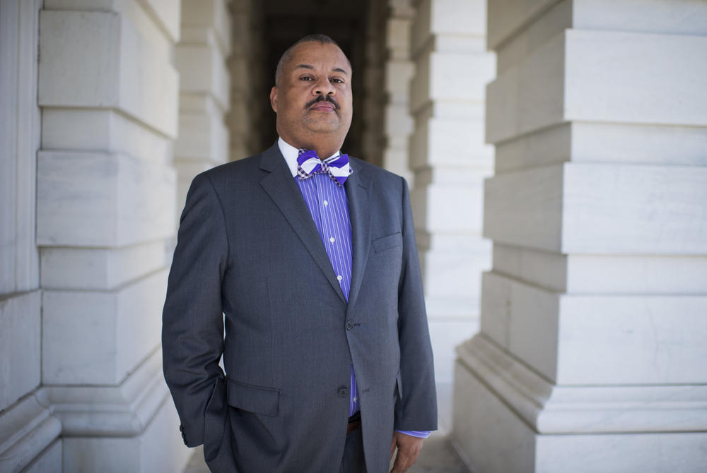 Rep. Donald Payne Jr., then a candidate for Congress, is photographed outside of the U.S. Capitol in October 2012.