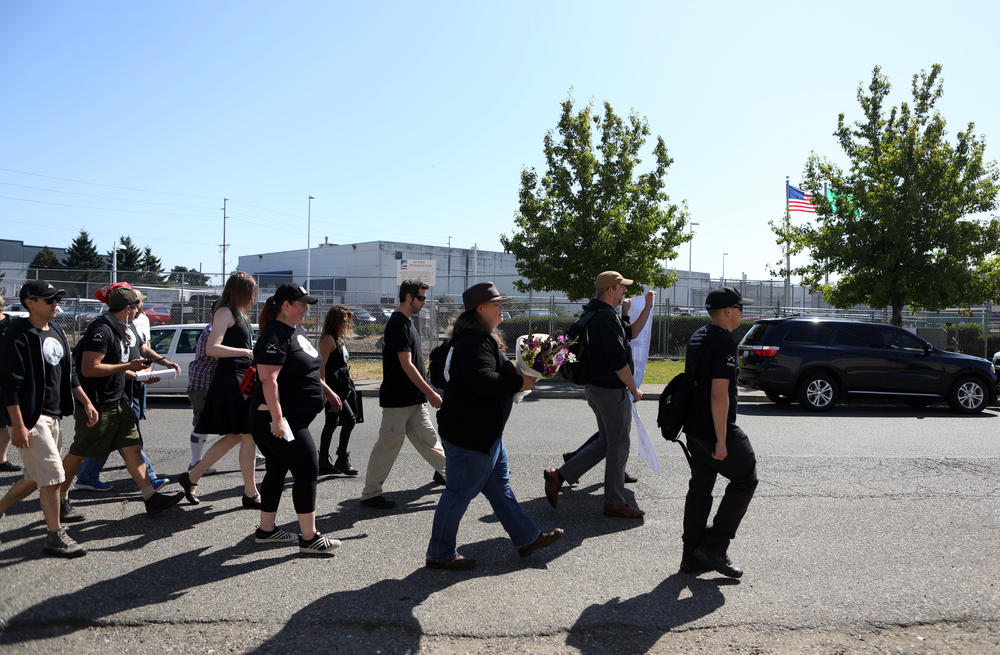 Members of the Puget Sound John Brown Gun Club gather in memory of van Spronsen. After his death, van Spronsen was memorialized, virtually canonized, in some leftist quarters.