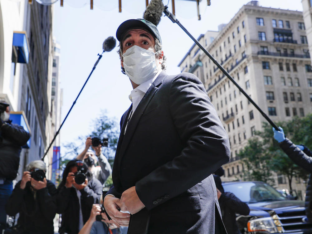 A federal judge found that Michael Cohen's return to prison earlier this month was a violation of his First Amendment rights. Cohen, shown here on release in May, had previously been granted home confinement due to coronavirus concerns.