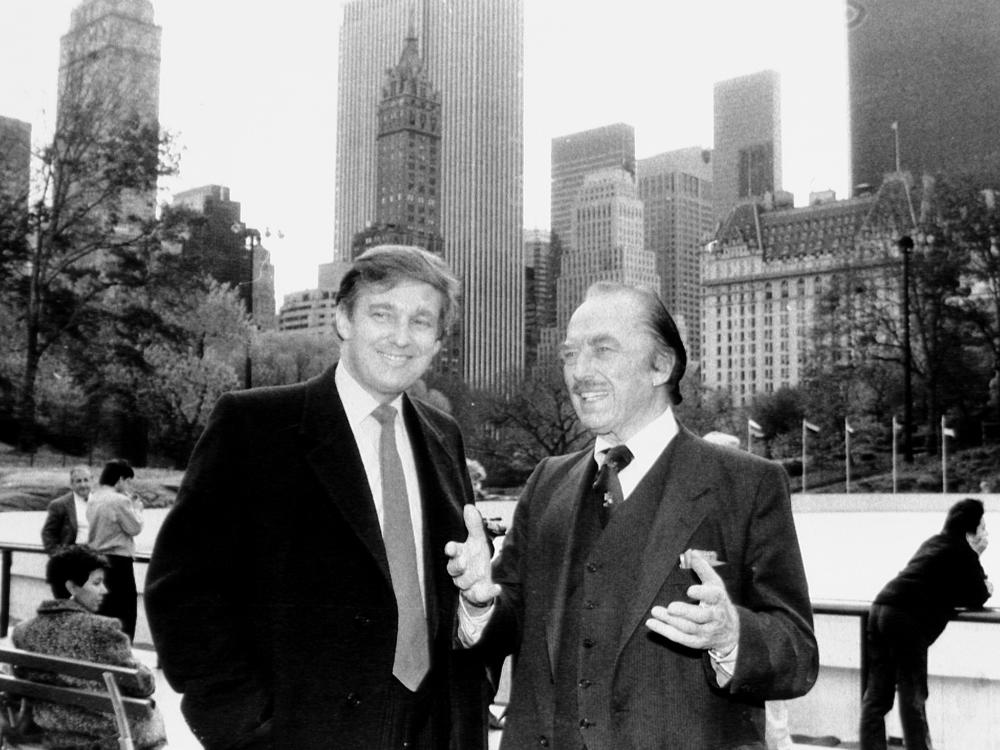 Donald Trump and father Fred Trump attend the opening of Wollman skating rink in New York City's Central Park in 1987.