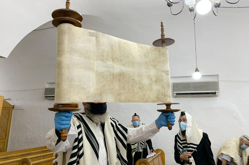 Yehezkel Cahn, 71, runs morning prayers at the Ramban Synagogue in the heart of the Jewish quarter of Jerusalem's Old City.