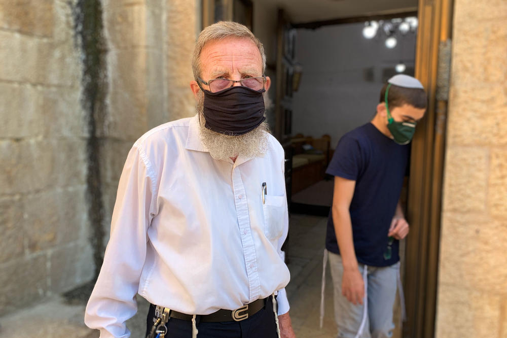 Yehezkel Cahn at the Ramban Synagogue in Jerusalem's Old City.