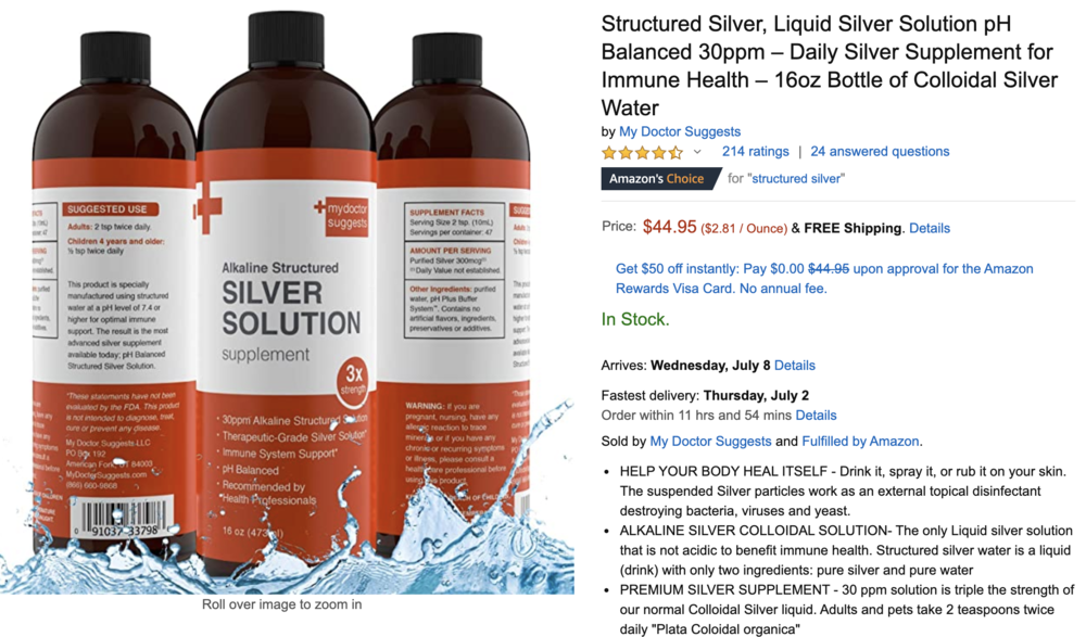 In June, this supplement offered on Amazon claimed it was effective at 