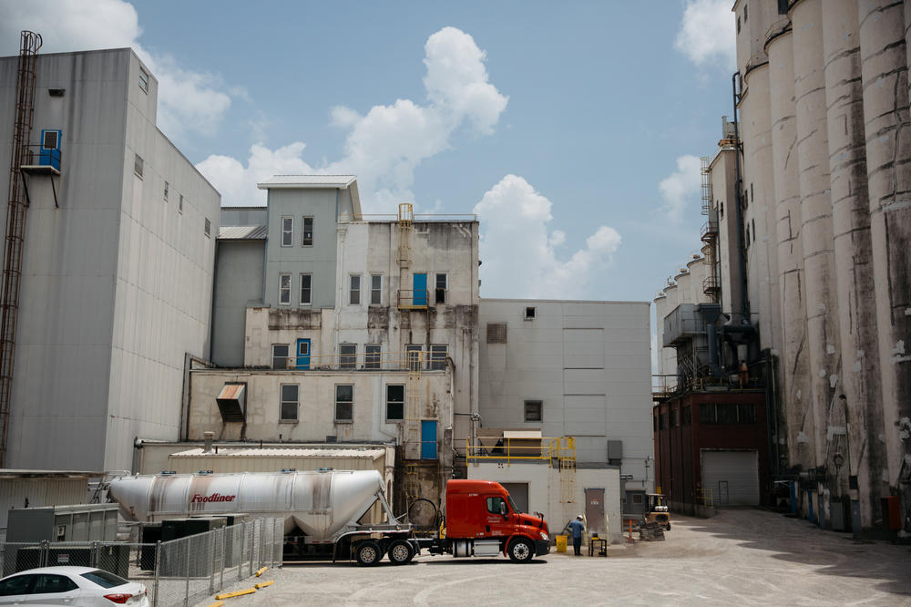 The industrial complex in Carthage where many Latinx residents work is a half-mile walk from the town square.