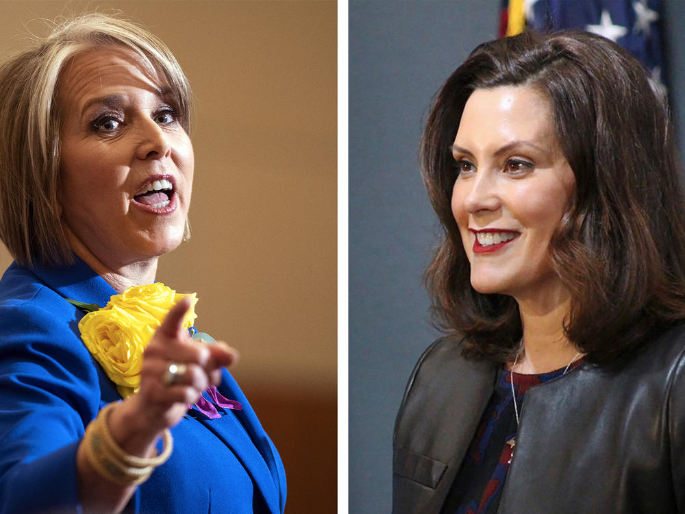New Mexico Gov. Michelle Lujan Grisham (left) and Michigan Gov. Gretchen Whitmer are among those thought to be on Joe Biden's vice presidential shortlist.