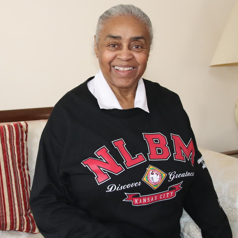 Minnie Forbes at her home in Grand Rapids, Mich., wearing a Negro Leagues Baseball Museum shirt. The museum is in Kansas City, Mo., where the first Negro League was founded.