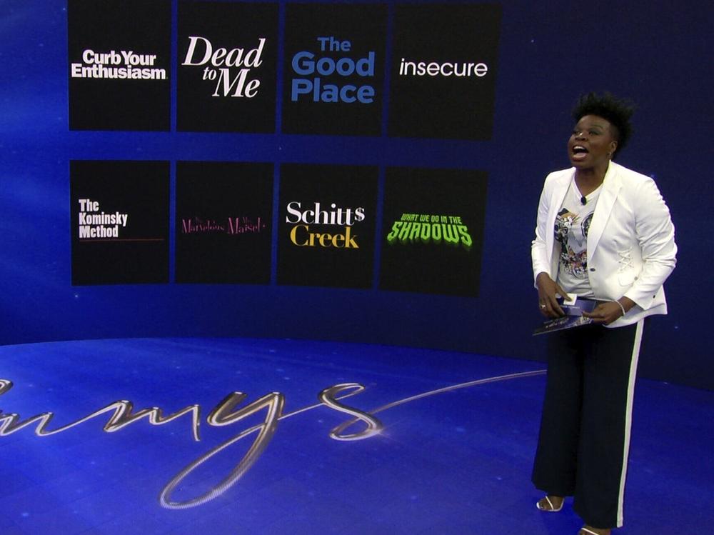 Leslie Jones announces the 2020 Emmy nominees for Outstanding Comedy Series Tuesday during the 72nd Emmy Awards Nominations Announcements in Los Angeles.