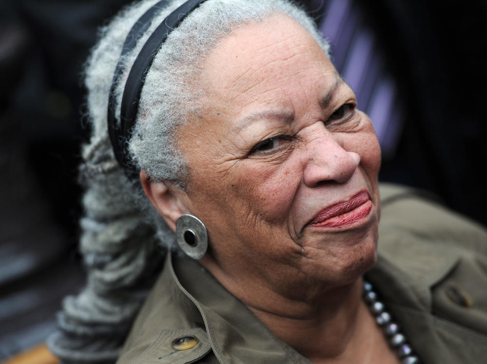 Novelist Toni Morrison, seen at the unveiling ceremony of a memorial bench marking the abolition of slavery in Paris in 2010.