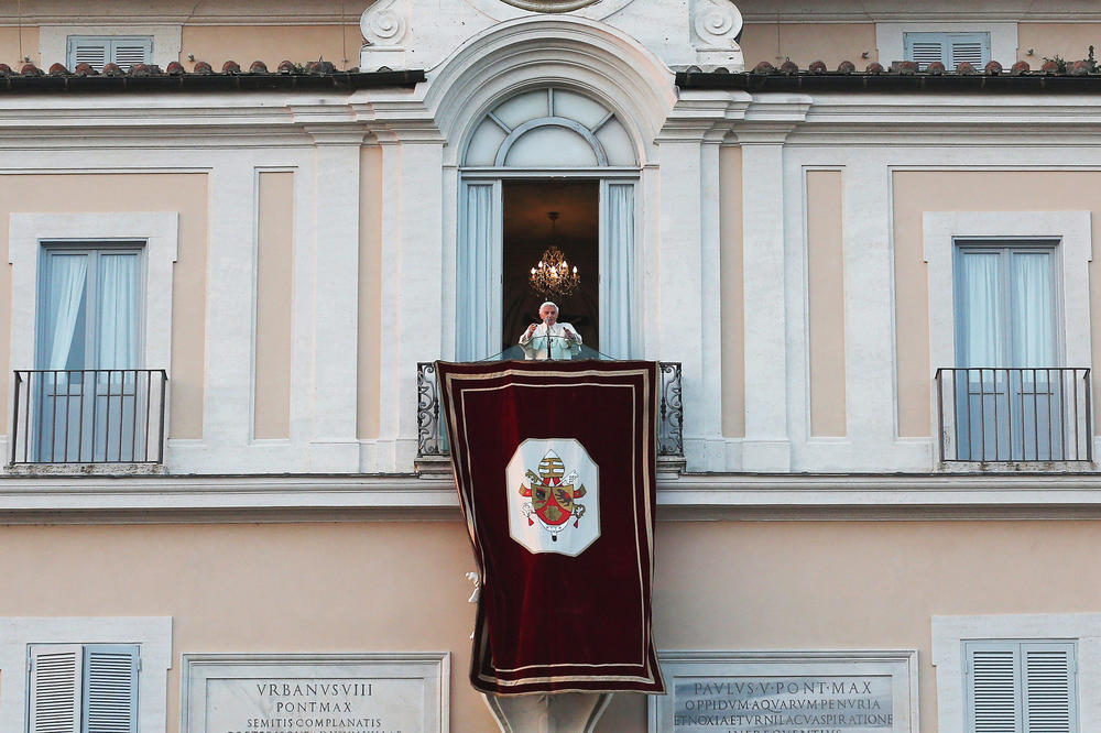 Benedict addresses the faithful for the last time upon arrival in Castel Gandolfo in 2013.