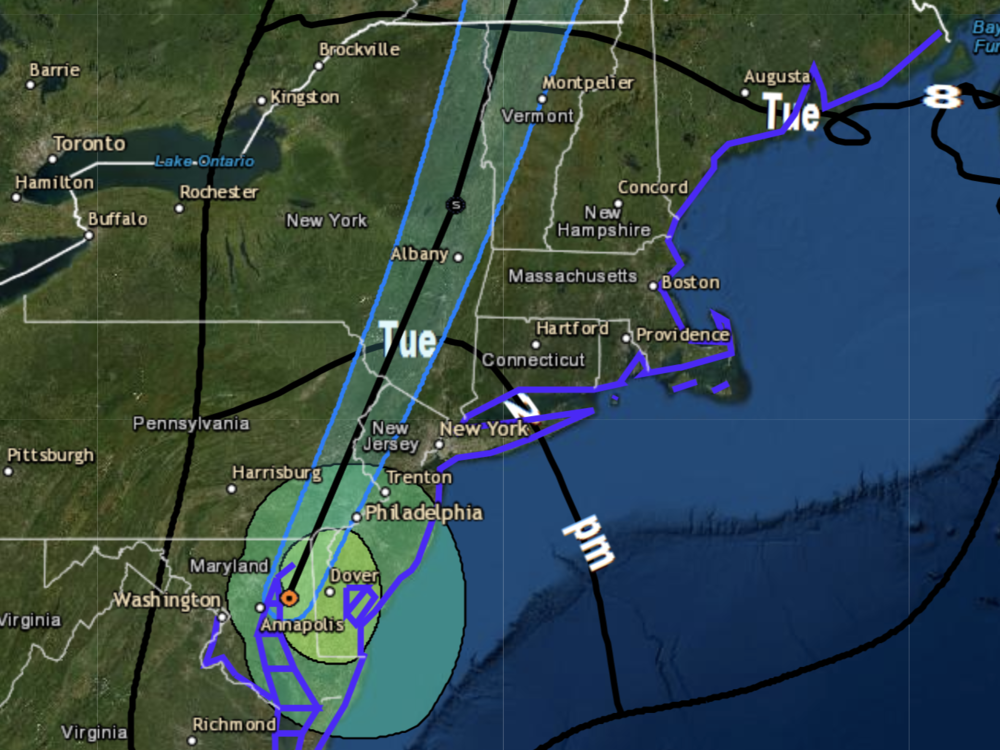 Isaias is racing up the East Coast on Tuesday, bringing threats of flash floods and dangerous storm surges, the National Weather Service says.