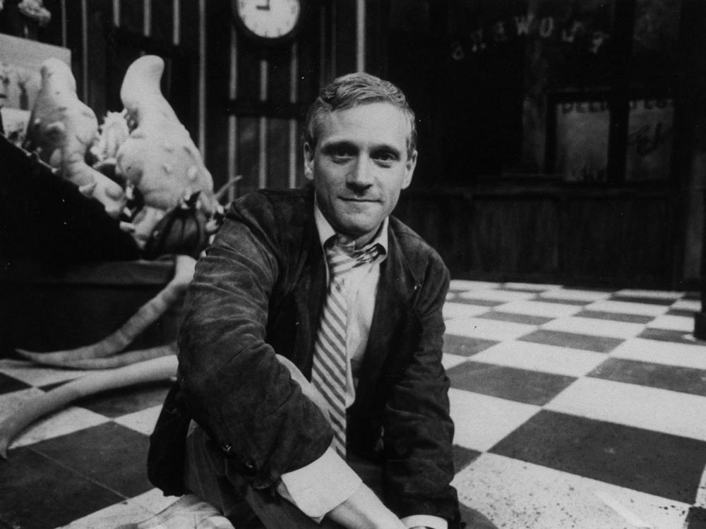 A young Howard Ashman, photographed on the set of his musical <em>Little Shop of Horrors</em>.