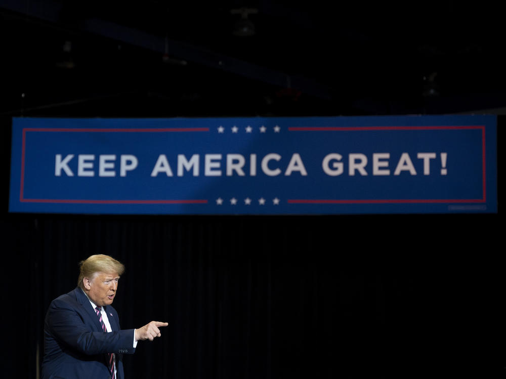 President Trump at a Keep America Great rally in Las Vegas earlier this year.