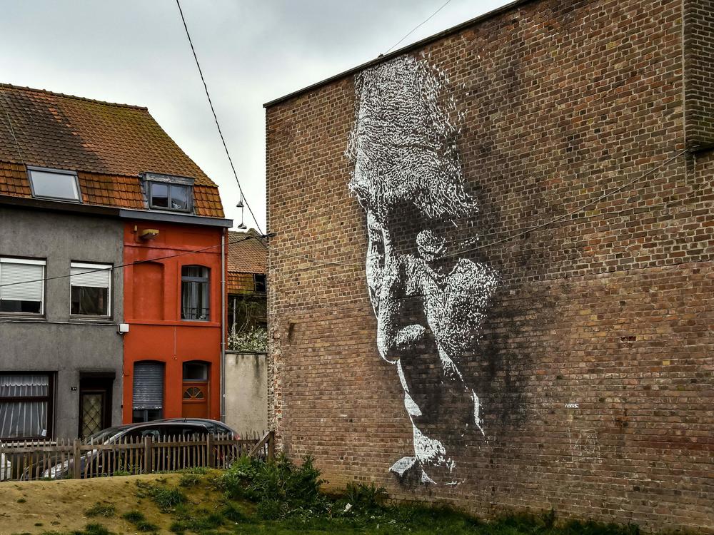 A Vhils work at La Condition Publique in Roubaix, in northern France, in March 2017.