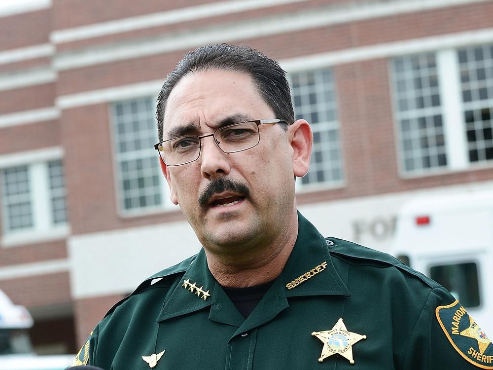 Marion County Sheriff Billy Woods speaks during a press conference in Ocala, Fla., in 2018. Woods sent an email Tuesday informing the approximately 900 people working in the department that 