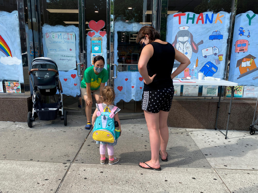 A drop-off at a day care last month in the Queens borough of New York City.