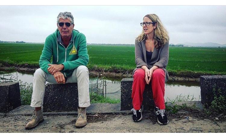 Laurie Woolever, pictured here with Anthony Bourdain, was his assistant for about a decade, and co-authored his 2016 cookbook "Appetites." She joined "On Second Thought" to share stories of the author, chef, TV host and world traveler.