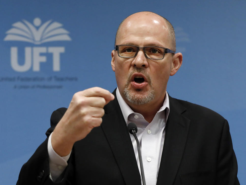 Michael Mulgrew, president of the United Federation of Teachers in New York City, said at a press conference Wednesday that schools were not ready to reopen.