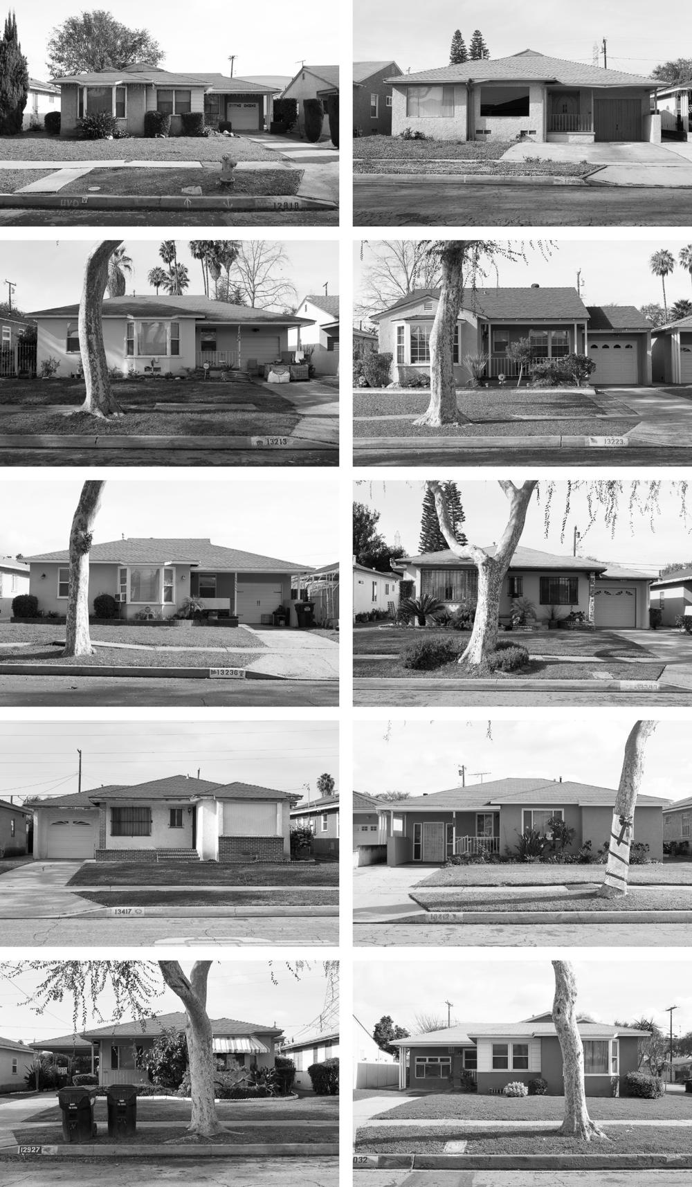 Homes from the Carver Manor section of Willowbrook, Calif. A Black real estate agent named Velma Grant acquired the land for these 250 tract homes and hired Williams to design them for Black veterans returning from World War II. Instead of creating 