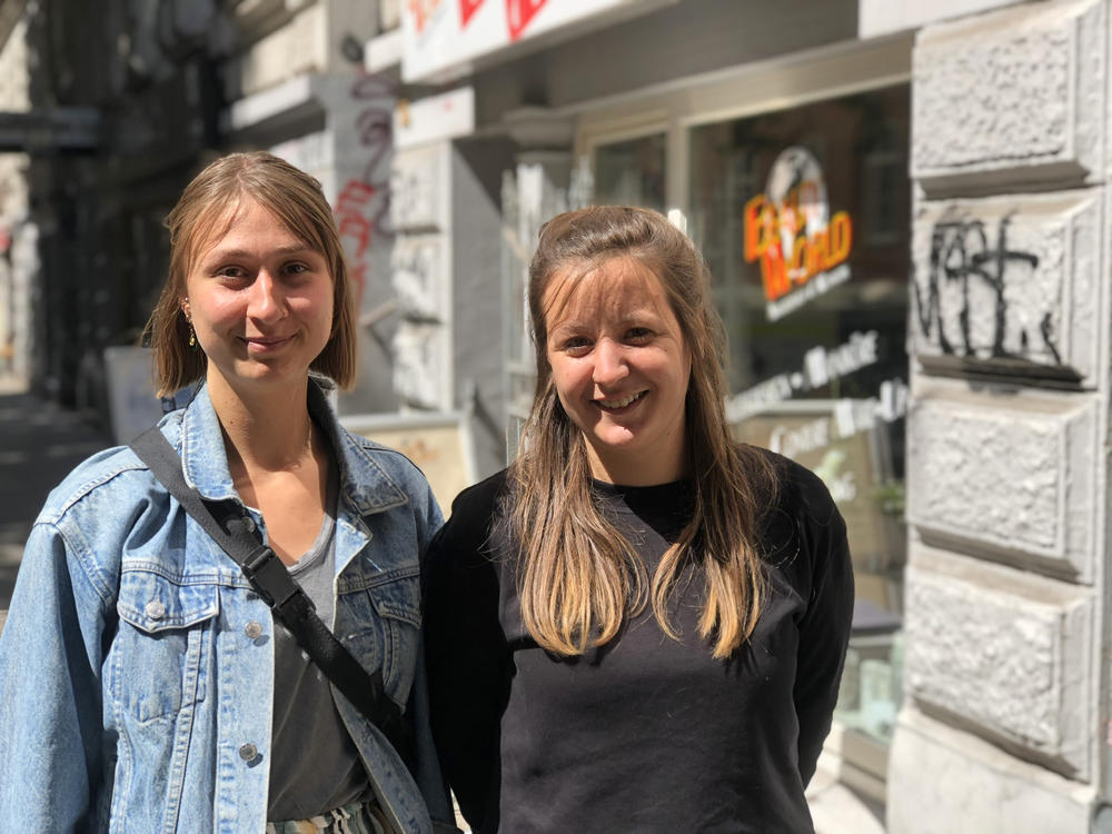 Social workers Alina Prophet and Anna Waxweiler counsel sex workers in Hamburg. They work at a center that is mostly funded by the city of Hamburg. Prophet says Germany's ban on sex work has made the workers more vulnerable.
