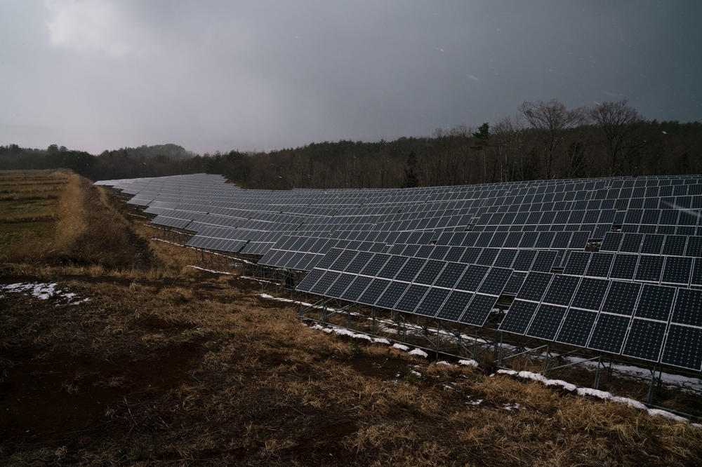 A solar farm is set up in Aizuwakamatsu, a city in Fukushima Prefecture, which has embraced the post-disaster call for renewable energy. Individuals jumped in to build smaller, local operations, while corporations rushed to build massive solar and wind farms.