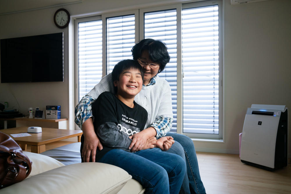 Chiyomi Endo lives with her 10-year-old son, Keiji, in a bright, sunny new house in Kyushu.