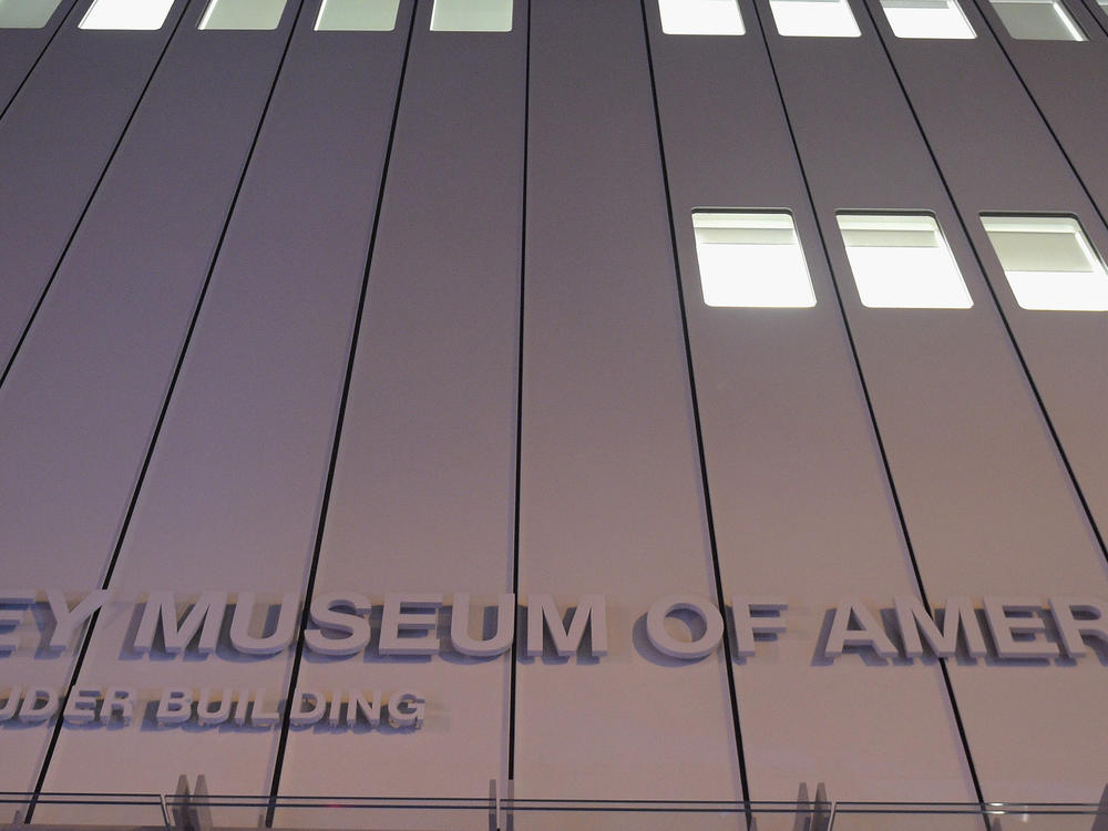 An exterior view of the Whitney Museum of American Art last October in New York City.