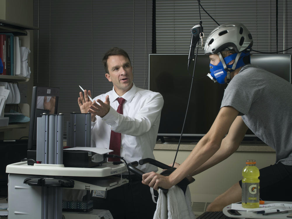 Dr. J. Tod Olin at National Jewish Health in Denver treats patients with EILO, or for exercise-induced laryngeal obstruction. It's a breathing disorder that affects young athletes especially.