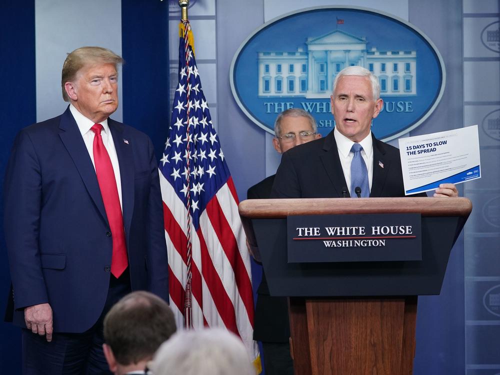 Vice President Mike Pence was a fixture at coronavirus briefings early in the pandemic, brandishing a copy of the White House guidelines to slow the spread.
