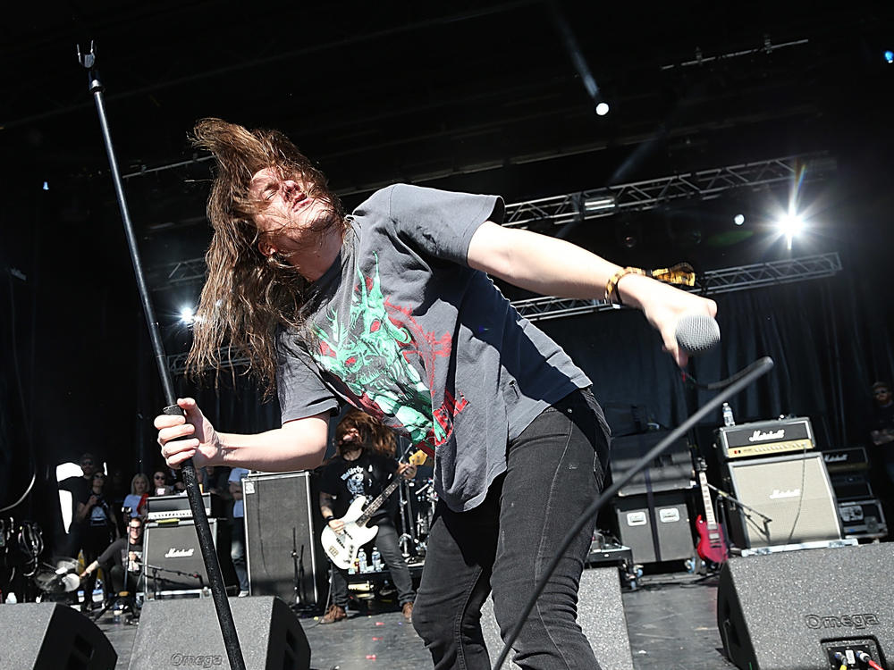 Riley Gale, performing with Power Trip on Nov. 8, 2015 in Austin, Texas.