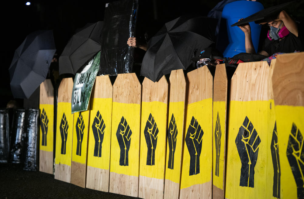 On Day 79 of protests against systemic racism and police violence demonstrators went to Penumbra Kelly building in East Portland.