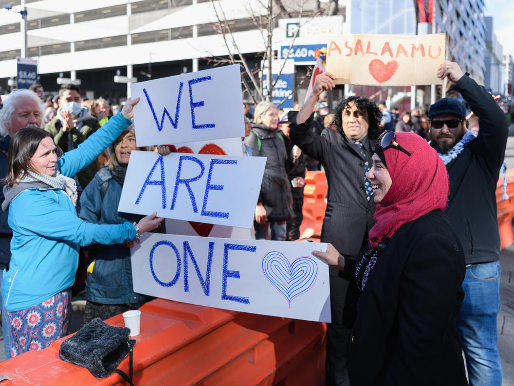 Victims and members of the public following the sentencing of Brenton Harrison Tarrant in Christchurch, New Zealand.