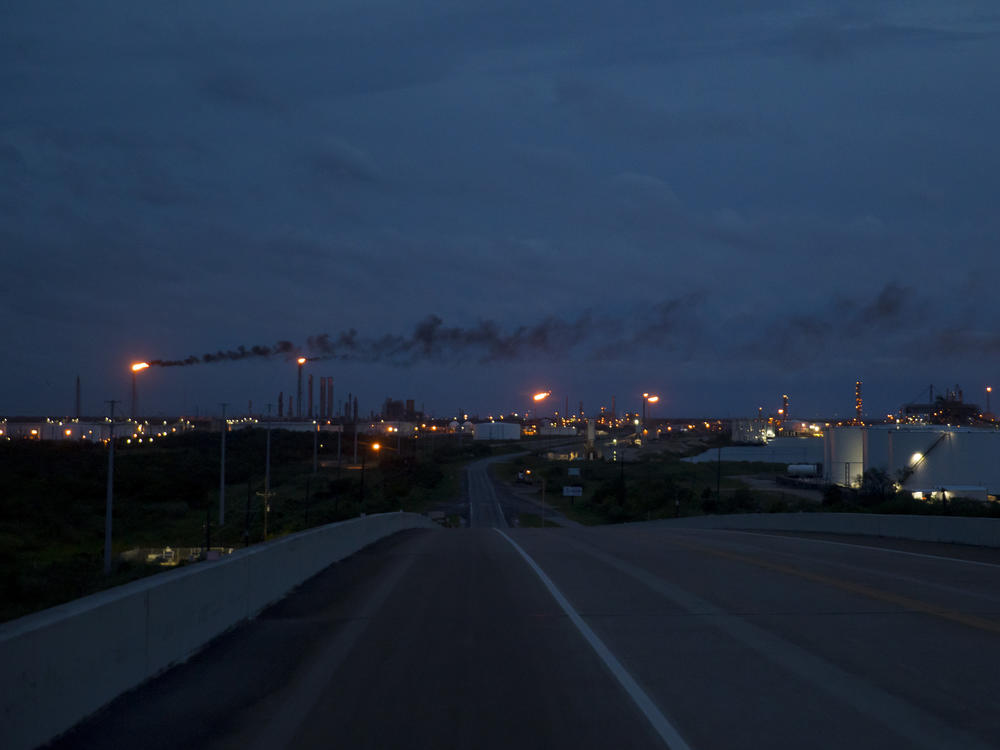 Oil refineries in Port Arthur, Texas, on Aug. 27. Hurricane Laura hit an area with dozens of major refineries and petrochemical facilities.