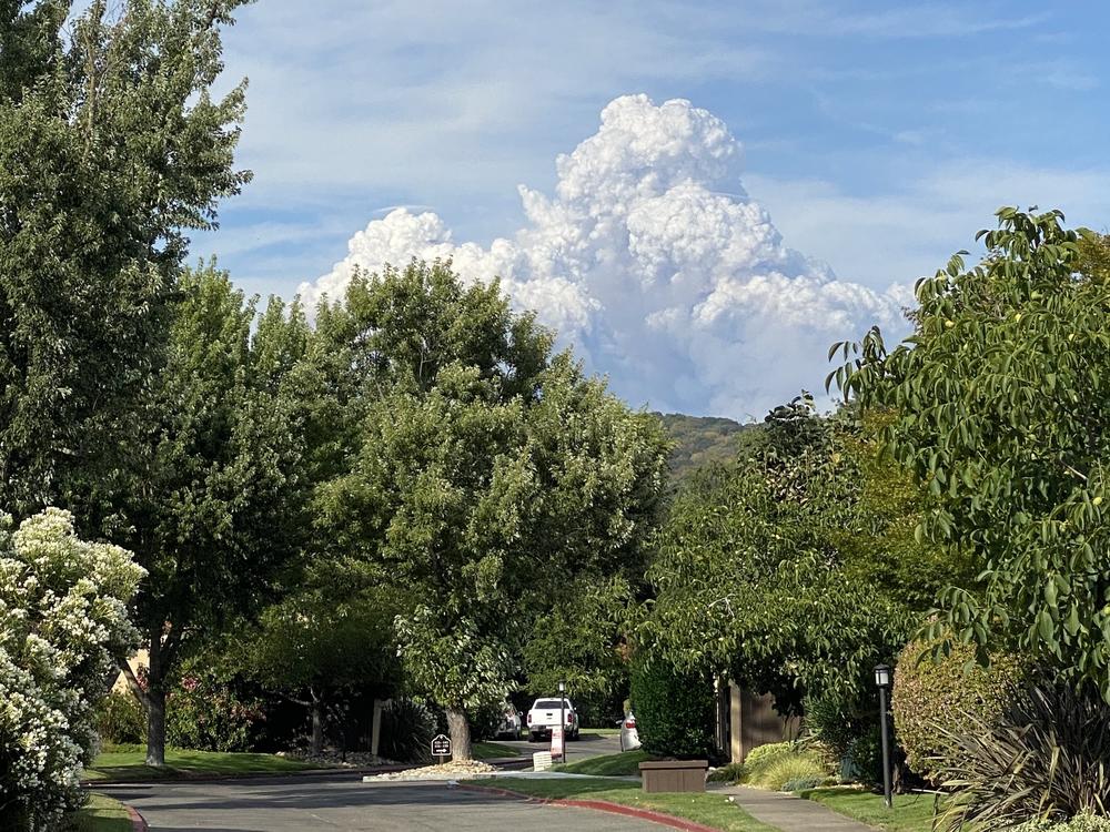 As fires broke out, it looked as though a volcano had erupted in front of my mom's house.