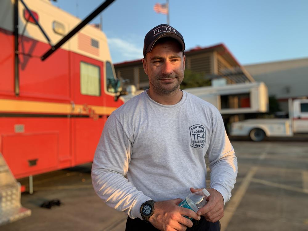 Jeremiah Plasters, a search and rescue specialist from Orlando, has been searching for survivors of Hurricane Laura.