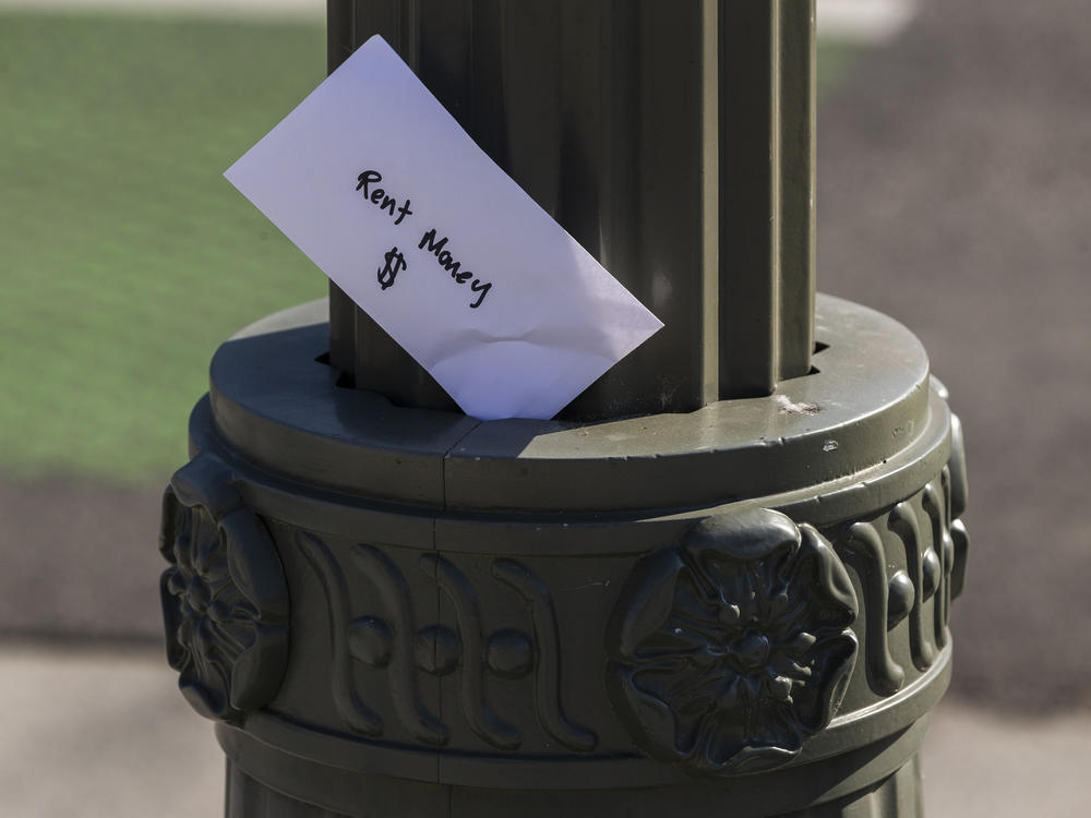 A paper envelope written with the words 